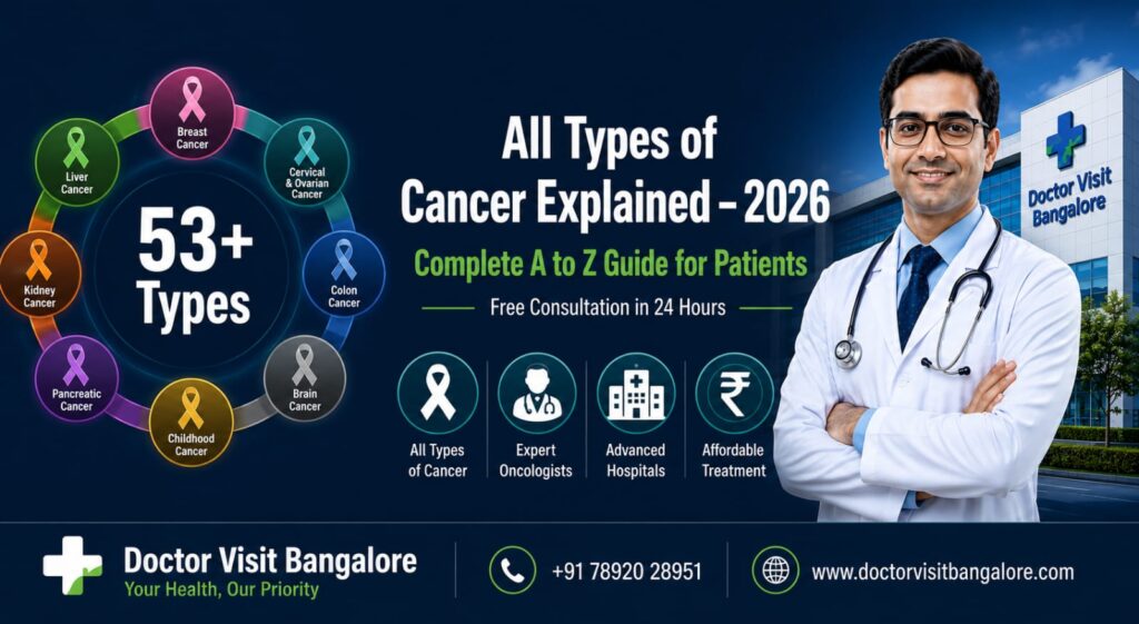 All 53 types of cancer explained complete A to Z guide for patients in India 2026 by Doctor Visit Bangalore