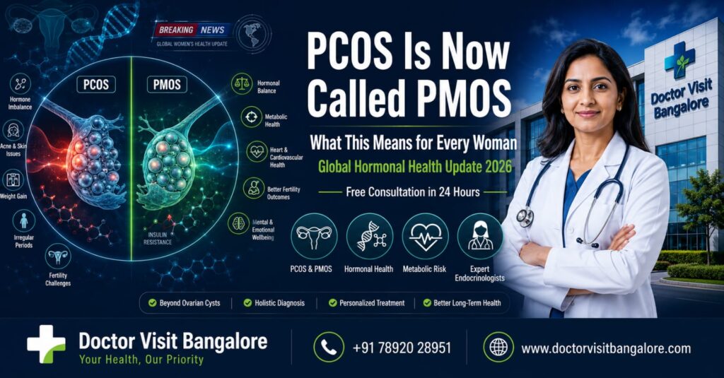 PCOS is now called PMOS 2026 — complete guide to polyendocrine metabolic ovarian syndrome symptoms causes treatment and specialist doctors in Bangalore by Doctor Visit Bangalore