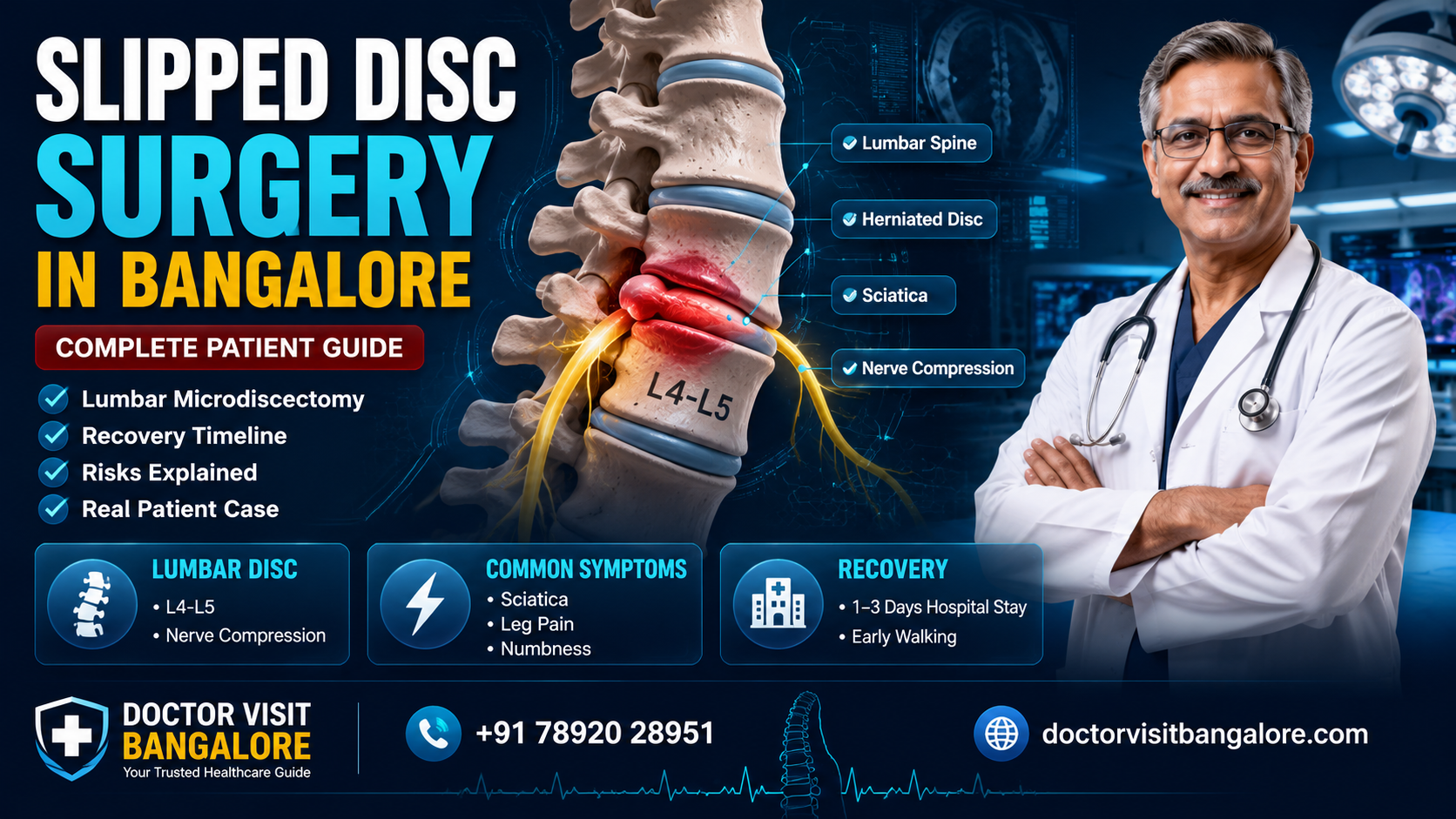 Lumbar Microdiscectomy in Bangalore 2026 — Doctor Visit Bangalore Lumbar Microdiscectomy in Bangalore — Slipped Disc Surgery Complete Patient Guide 2026 by Doctor Visit Bangalore